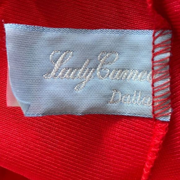 Lady Cameo Vintage 70s Red Sheer Floral Lace High Slit Lingerie Maxi Slip Dress - Picture 6 of 7